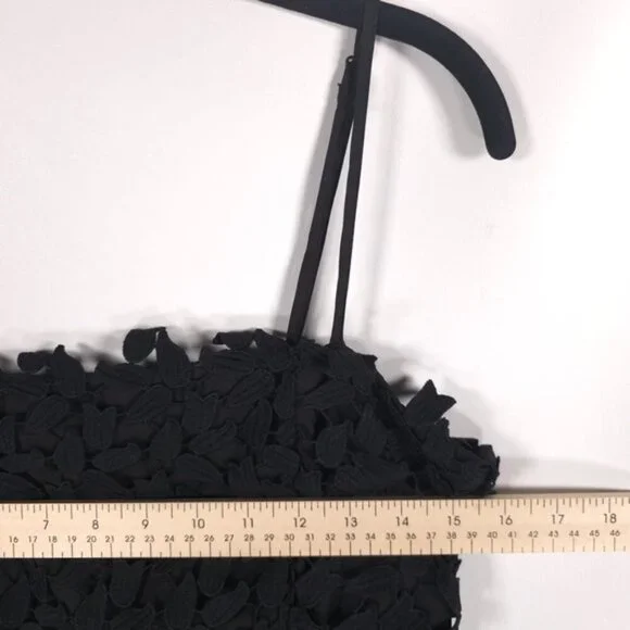 Bardot Women's Black Leaf Lace‎ Overlay Liana Sleeveless Midi Dress Size 6